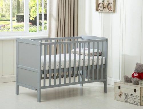 Amazing Baby Cot Bed Full Size 126x66cm White grey Wood Convert Junior new UK