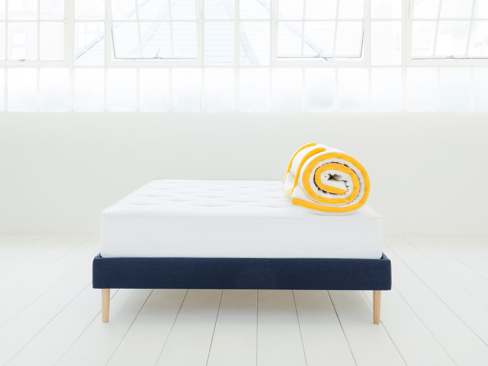Eve mattress topper-rolled side
